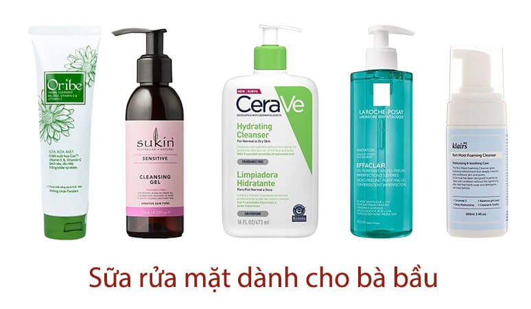 Sữa rửa mặt cho bà bầu