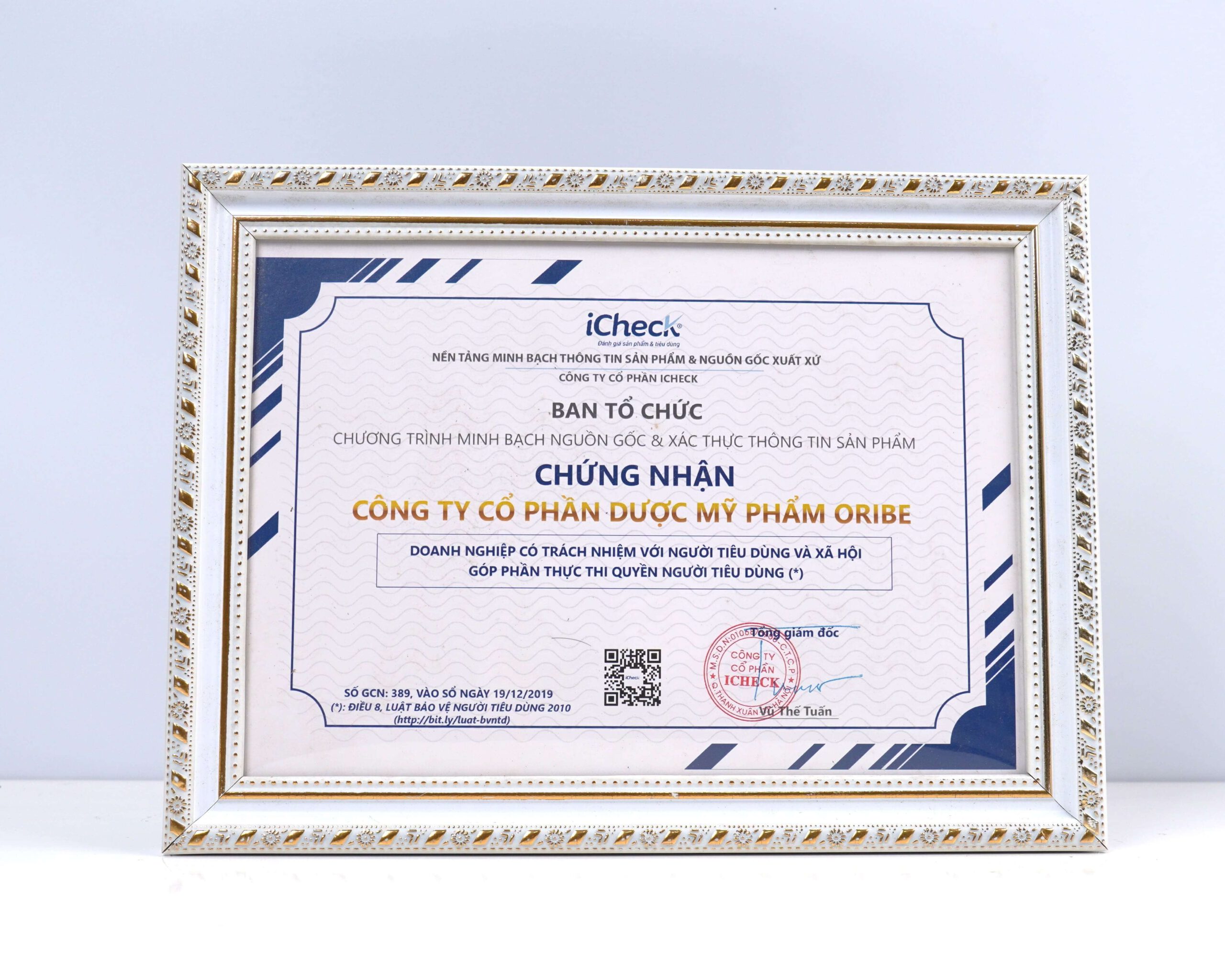 Doanh nghiệp có trách nhiệm với người tiêu dùng từ Icheck